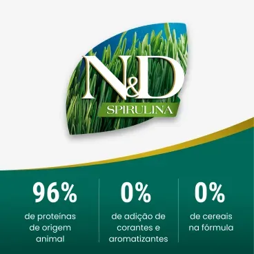 Racao N-D Spirulina Gatos 96- de proteina